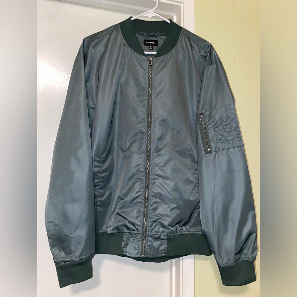 Brixton Men's Slate Green Bomber Jacket
